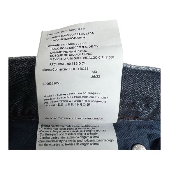 Hugo Boss Regular Fit Men's Jeans Straight Leg 36 x 32 Cotton Denim - Picture 8 of 9